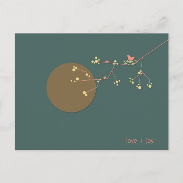 Nesting Bird E Family Baby Obrigado Cartão Postal (Frente)