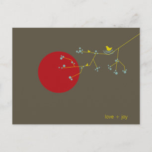 Nesting Bird E Family Baby Obrigado Cartão Postal