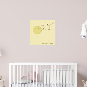 Nesting Birds Family Baby Nursery Art Impressão