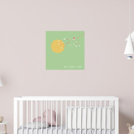 Nesting Birds Family Baby Nursery Art Impressão