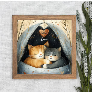 Nestor no Amor Gatinho Cudles Poster Wall Art