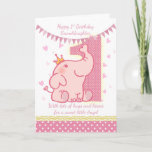 Neta do primeiro aniversario, cartão do elefante<br><div class="desc">Neta do primeiro aniversario,  cartão do elefante cor-de-rosa</div>