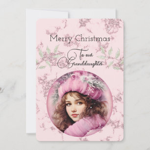 Netos Menina de Cabelos Escuros Feliz Natal