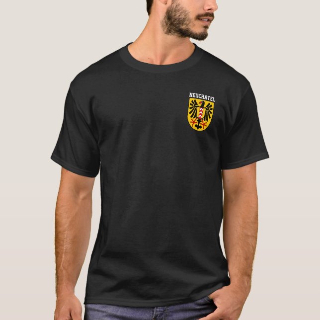 Neuchâtel casaco de braços, Suiça T-Shirt (Frente)