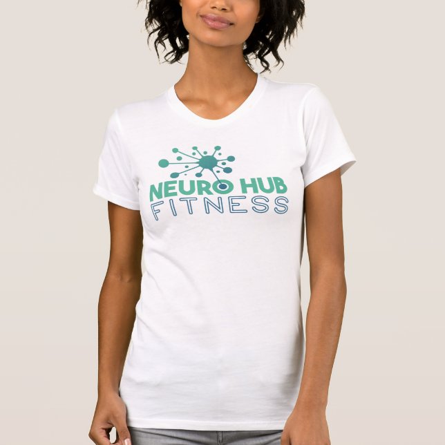 Neuro Hub Fitness Women's White Logo T-Shirt (Frente)