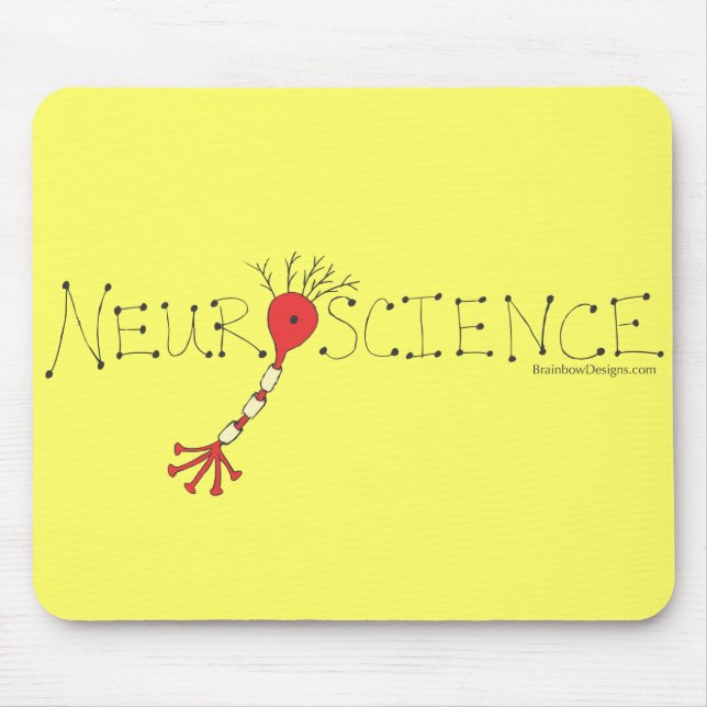 Neurociência Mousepad - preto e vermelho no (Frente)
