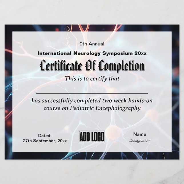 Neurologia Certificado de Conferência de Neurociru (Frente)