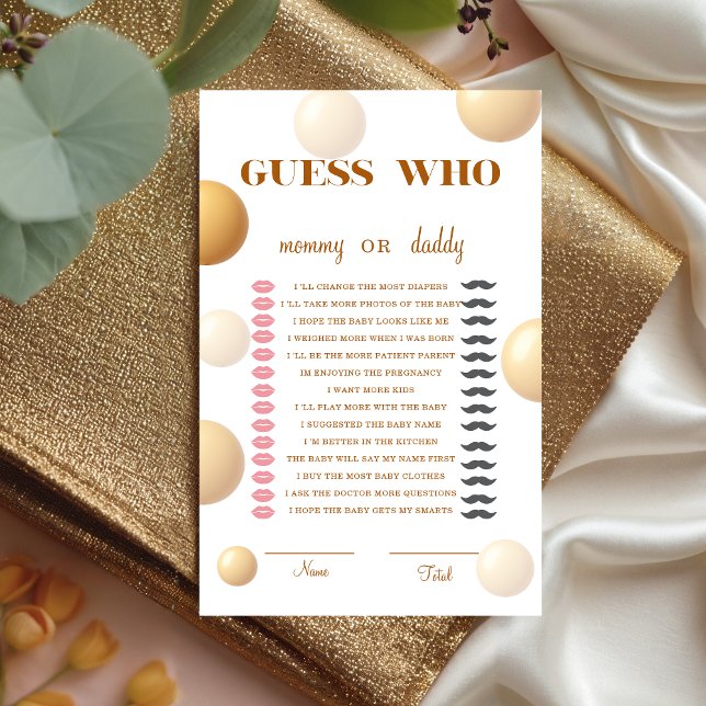 Neutral Gold Balloon Guess Who Baby Game (Criador carregado)