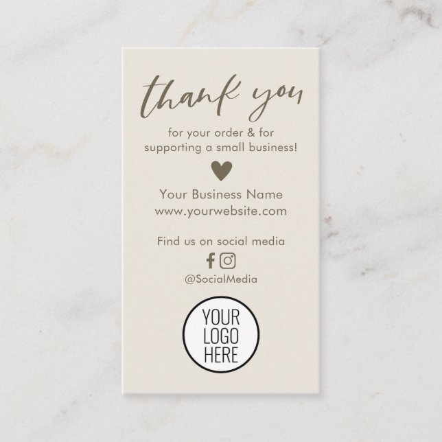 Neutros Modernos Agradecemos Os Cartões De Pedido (Frente)