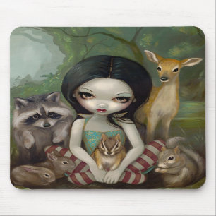 Neve branca e seus amigos animais Mousepad