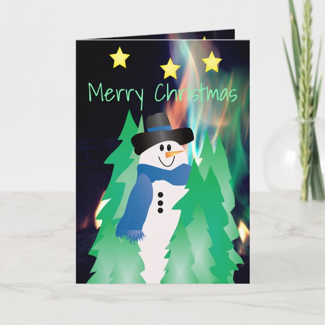 Neve Colorida Com Cartões De Férias Dobrados (Frente)