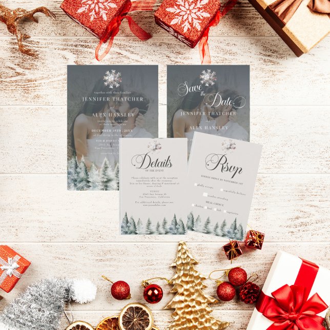 Neve de inverno elegante | Convite de Casamento de (Criador carregado)