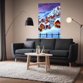 neve e inverno na vila | AI Art Poster