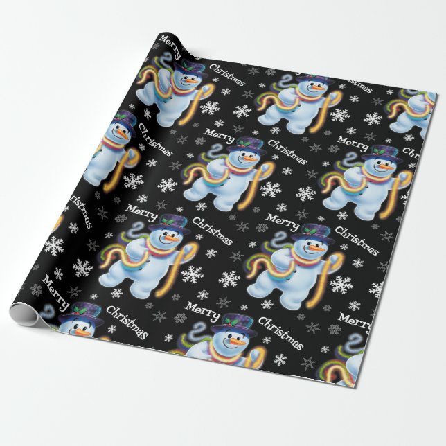 Neve e papel de embrulho de Natal (Desenrolado)