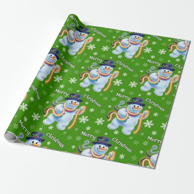 Neve e papel de embrulho de Natal (Desenrolado)