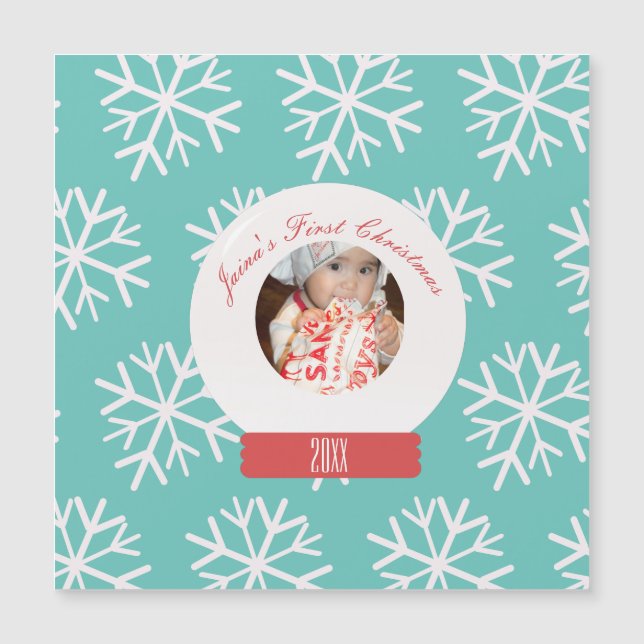 Neve Flocos de Neve do Primeiro Natal do Bebê (Frente)