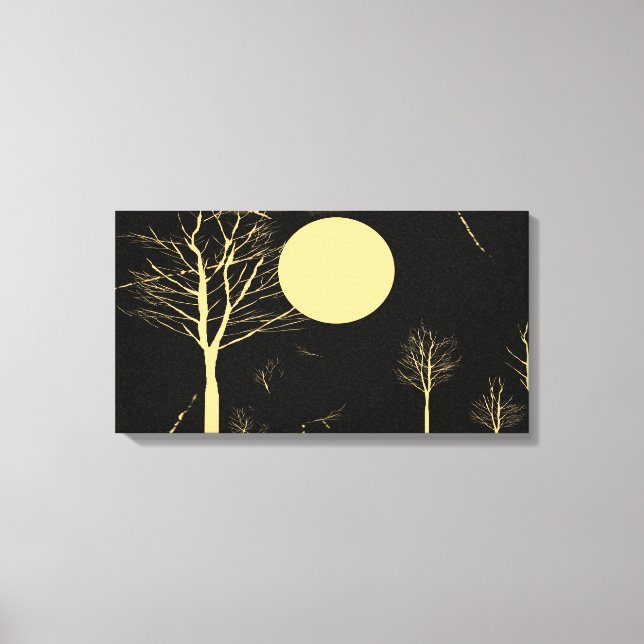 Neve flurry em uma Canvas noturna lua (Frente)