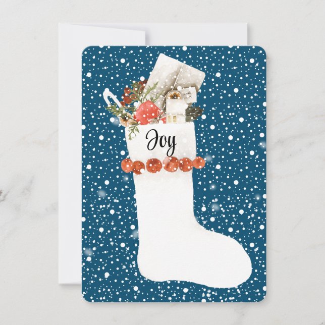 Neve, Natal Branco, com JOY, editável (Frente)