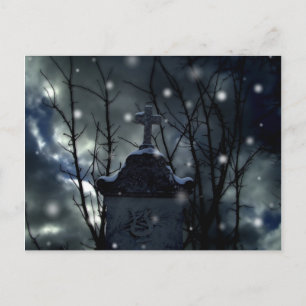 Neve no cemitério cartão poste