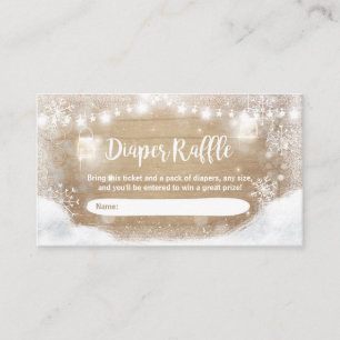 Neve rústica do cartão do Raffle da fralda do chá