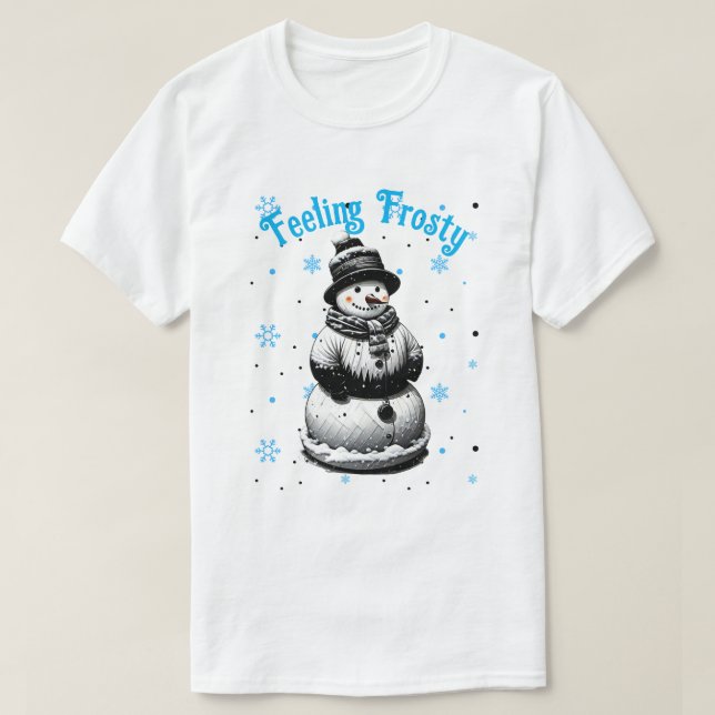 Neve Sentindo Uma Camisa De Natal Congelada (Frente do Design)