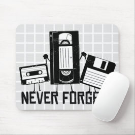 Never Forget Retro Grid Mouse Pad
