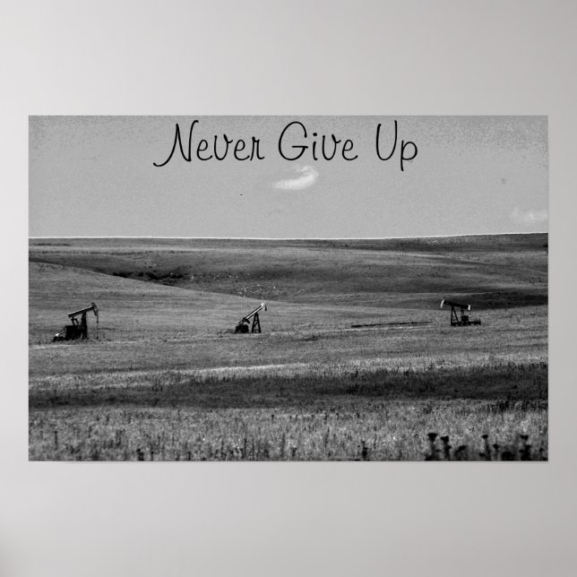 Never Give Up motivational poster (Frente)