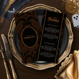 Nevermore Damask | Cartão de Bar Gótico de Hallowe