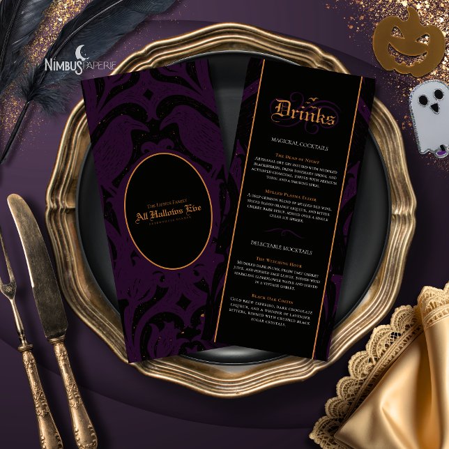 Nevermore Damask | Cartão de Bar Temático de Hallo (Criador carregado)