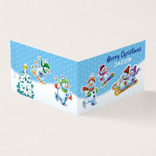 Neves personalizados de cartões de Natal na frente