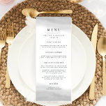 Névoa | Cartão de Menu Casamento<br><div class="desc">Chic e elegante menu de casamento preto e branco apresentam oito campos de texto editáveis com seus nomes e data de casamento no topo, acentuados por puras cinzas de aquarela de cinzas pálidas. Projetado para coordenar com a nossa coleção de casamento Mist. Use os campos modelo para adicionar as informações...</div>