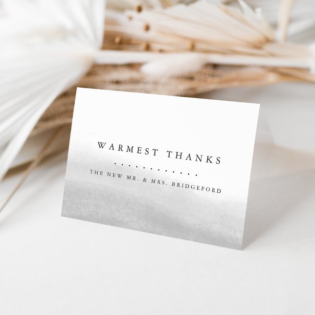 Névoa | Cinza impermeável Cartões de agradecimento (Criador carregado)