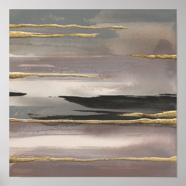 Nevoeiro de manhã dourado II Impressão de Abstrato (Frente)