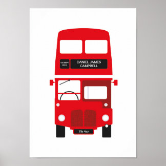 New Baby Personated London Red Bus Poster