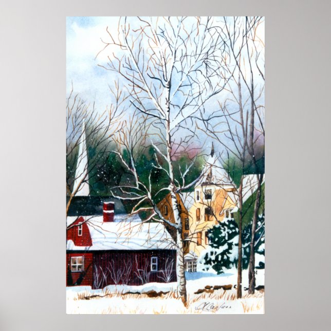 New England Winter Church Poster (Frente)