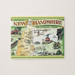 New Hampshire Postcard Map Jigsera Quebra-cabeça