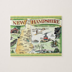 New Hampshire Postcard Map Jigsera Quebra-cabeça