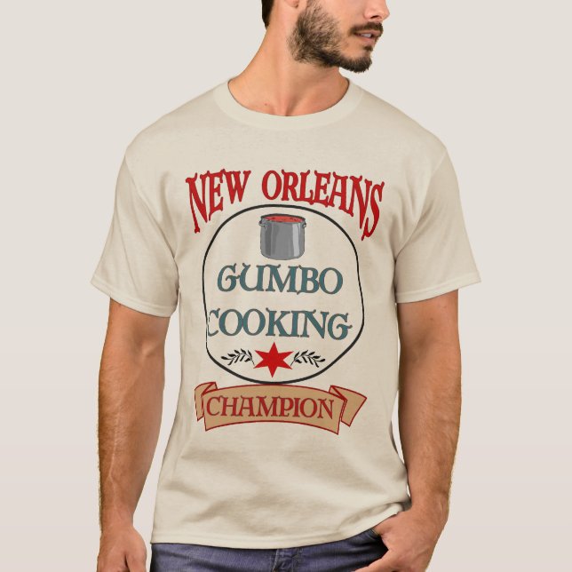 New Orleans Gumbo Cooking Champ T-Shirt (Frente)