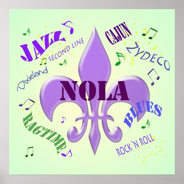 New Orleans Music Poster (Frente)