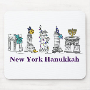 New York Hanukkah NYC Building Holiday Mousepad