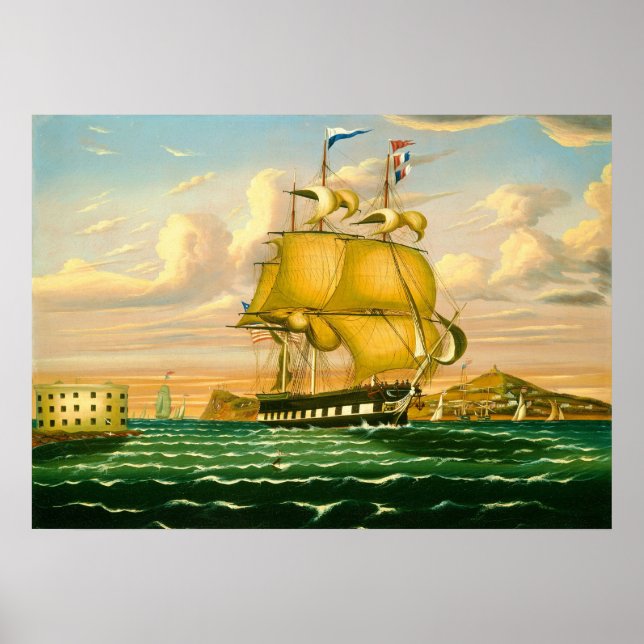 New York Harbour - Thomas Chambers Fine Art Poster (Frente)