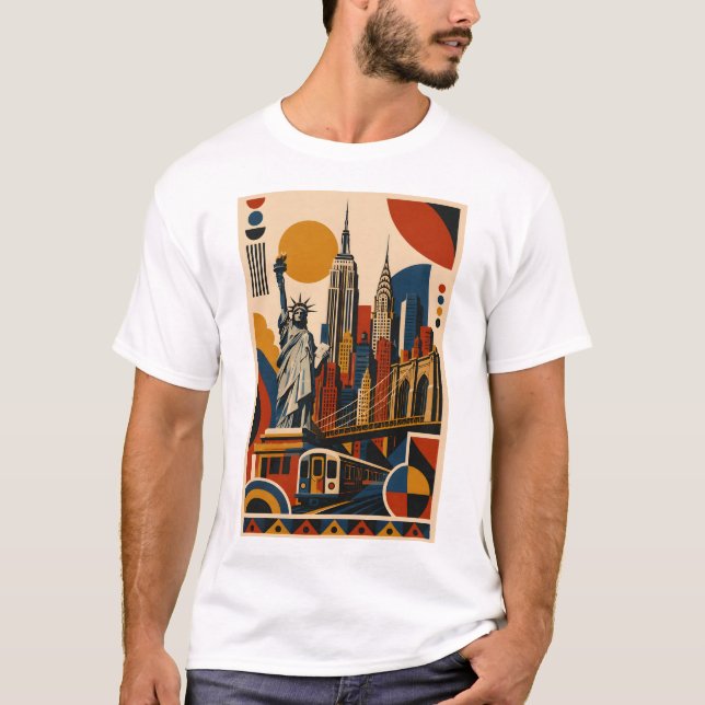 New-York Modern – Geometric Art T-Shirt (Frente)
