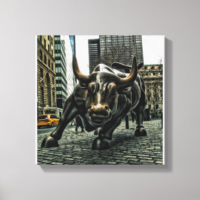 New York Wall Street Bull na canvas (Frente)
