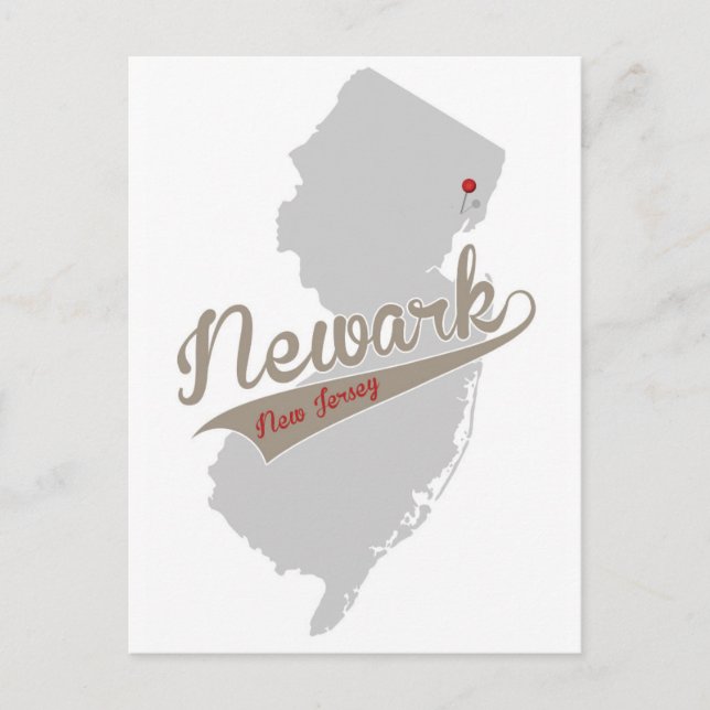 Newark, New-jersey - mapa do Pin - CARTÃO (Frente)