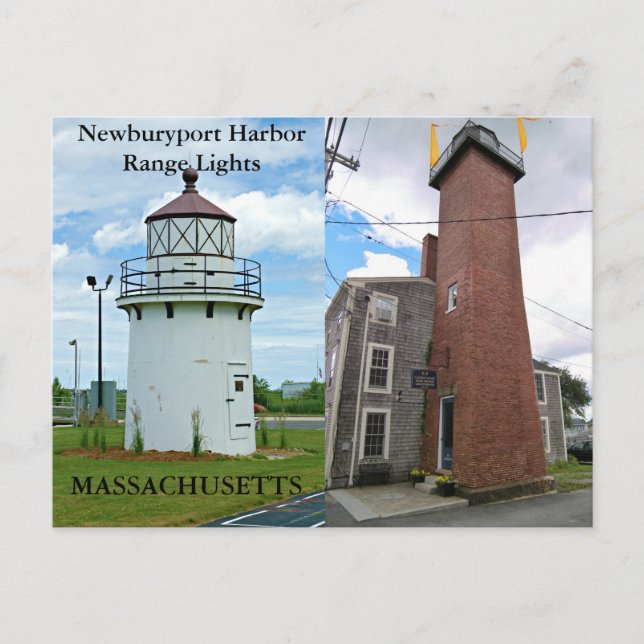 Newburyport Harbor Range Lights, Cartão postal em  (Frente)