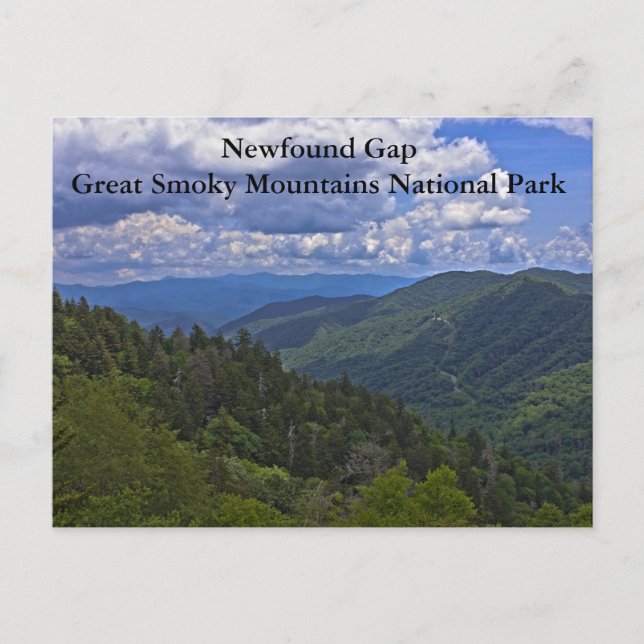 Newfound Gap, cartão postal das Grandes Montanhas  (Frente)