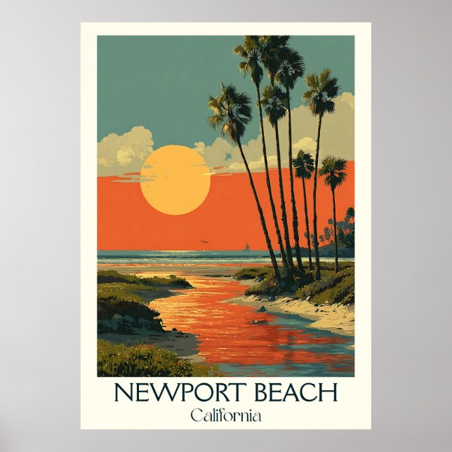 Newport Beach California Art Impressão | Costa de  (Frente)