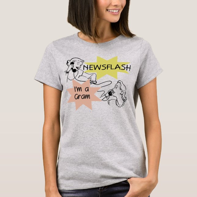 Newsflash eu sou t-shirt e presentes de um grama (Frente)