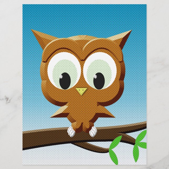 Newsprint Cartoon Owl (Frente)