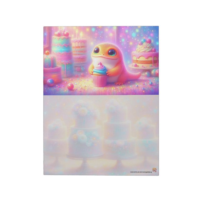 Newt Com Bloco De Notas De Cupcake (Invertido)